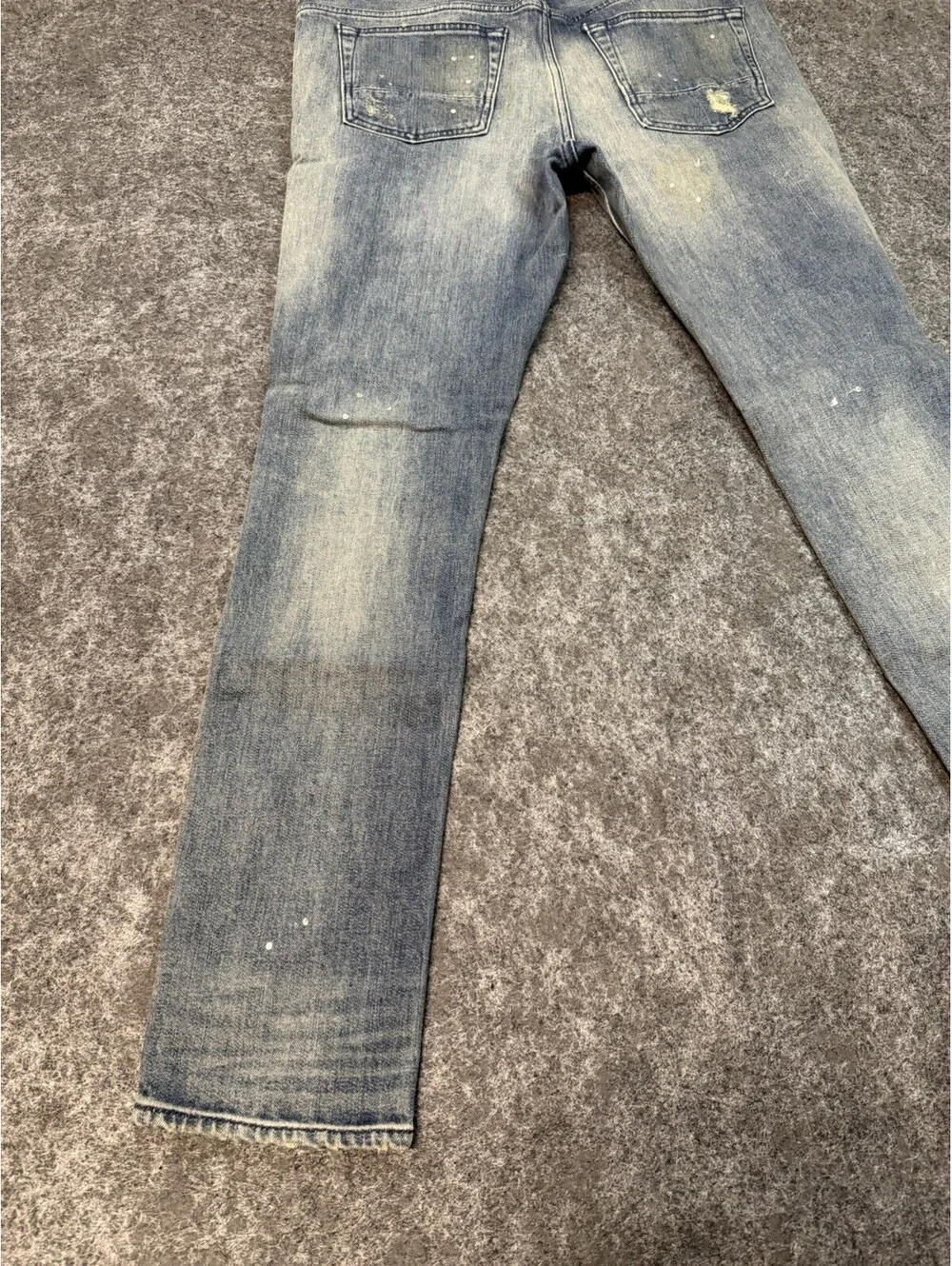PacSun Stacked Skinny Jeans Mens 32x30 Distressed Ripped Patched Paint Splatter